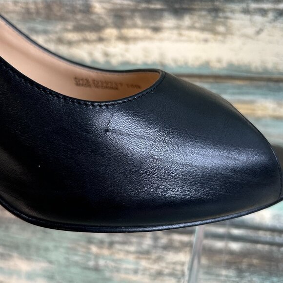 Cole Haan Pumps Womens Size 10B Black Leather Open Toe Dress Work Shoes Heels - Picture 11 of 13